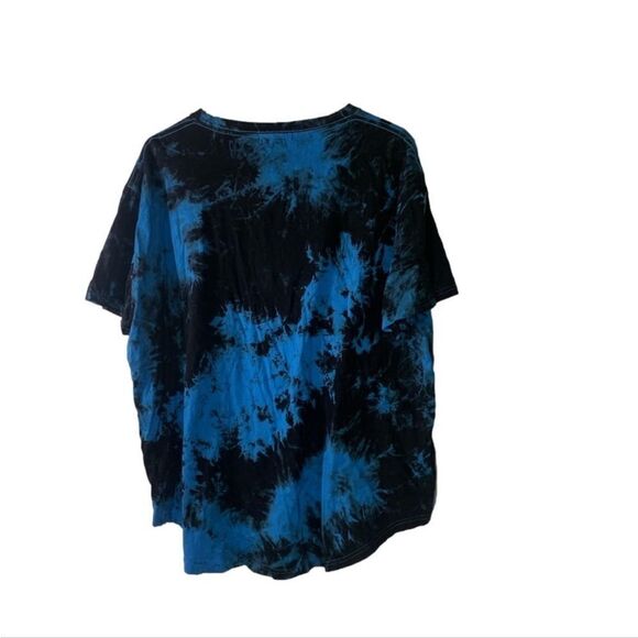 Kliegou XL Blue and Black Tie‎ Dye Hip Hop T Shirt - Picture 5 of 6